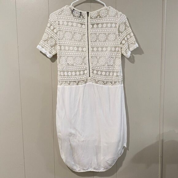 ASTR The Label White Lace Trim Dress • Silk Blend • Size S • Bridal Shower / Gra - Picture 3 of 8